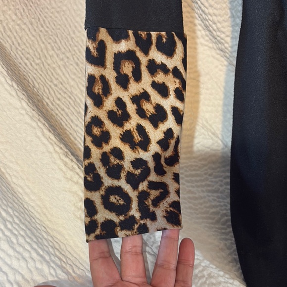 Lucky Brand Black and Leopard Print Tunic - Picture 2 of 6